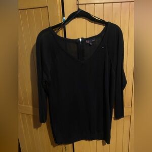 t/o Black Women's sheer  Blouse/ XL